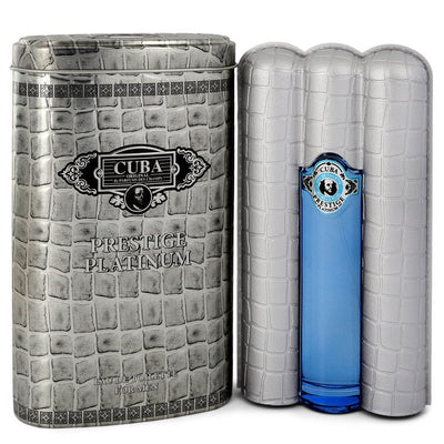 An image displaying Cuba Prestige Platinum by Fragluxe Eau De Toilette Spray 3 oz for Men by Fragluxe
