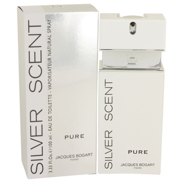 An image displaying Silver Scent Pure by Jacques Bogart Eau De Toilette Spray 3.4 oz for Men by Jacques Bogart