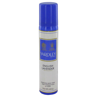 An image displaying English Lavender by Yardley London Refreshing Body Spray (Unisex) 2.6 oz for Women by Yardley London