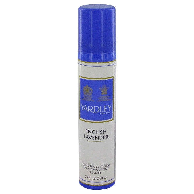 An image displaying English Lavender by Yardley London Refreshing Body Spray (Unisex) 2.6 oz for Women by Yardley London