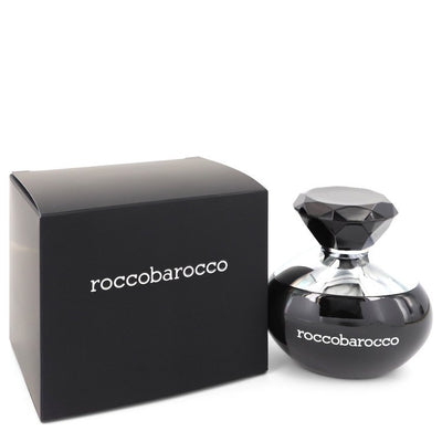 An image displaying Roccobarocco Black by Roccobarocco Eau De Parfum Spray 3.4 oz for Women by Roccobarocco