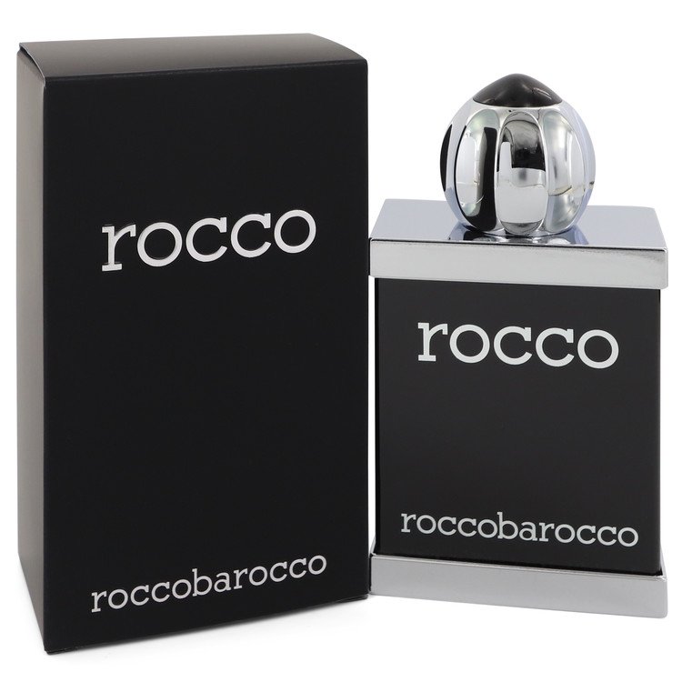 An image displaying Rocco Black by Roccobarocco Eau De Toilette Spray 3.4 oz for Men by Roccobarocco
