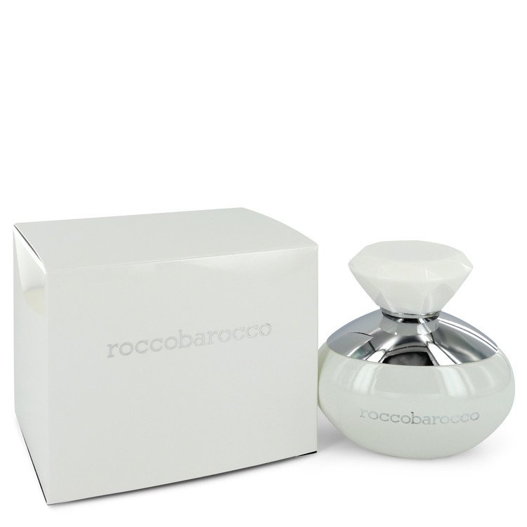 An image displaying Roccobarocco White by Roccobarocco Eau De Parfum Spray 3.4 oz for Women by Roccobarocco