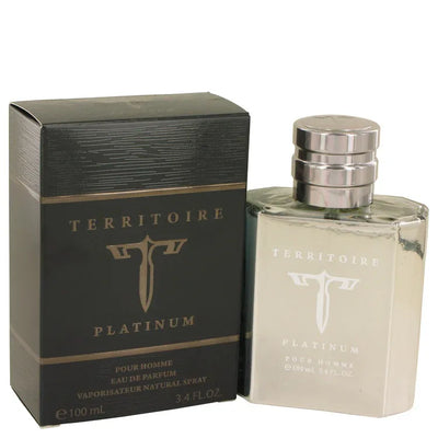 An image displaying Territoire Platinum by YZY Perfume Eau De Parfum Spray 3.4 oz for Men by YZY Perfume