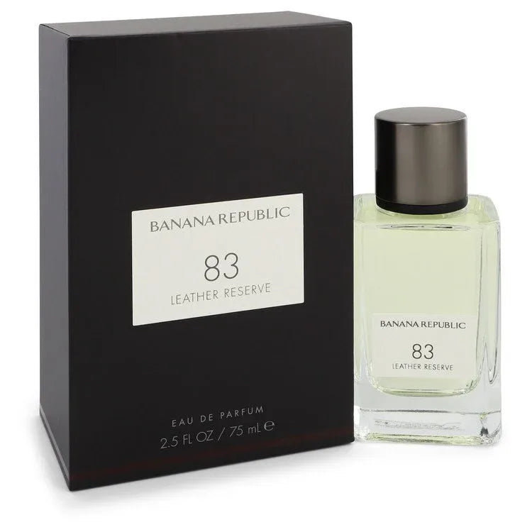 An image displaying Banana Republic 83 Leather Reserve by Banana Republic Eau De Parfum Spray 2.5 oz for Men by Banana Republic