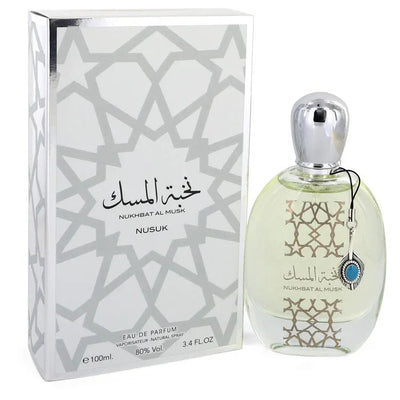 An image displaying Nukhbat Al Musk by Nusuk Eau De Parfum Spray 3.4 oz for Men by Nusuk