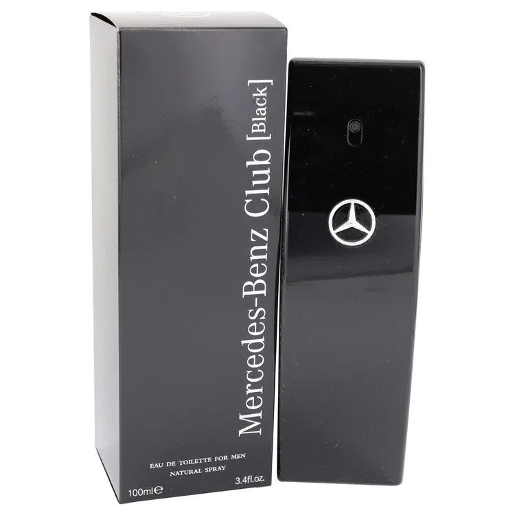 An image displaying Mercedes Benz Club Black by Mercedes Benz Eau De Toilette Spray 3.4 oz for Men by Mercedes Benz