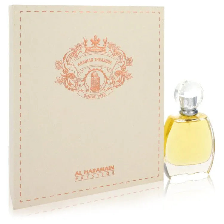 An image displaying Al Haramain Arabian Treasure by Al Haramain Eau De Parfum Spray 2.4 oz for Women by Al Haramain