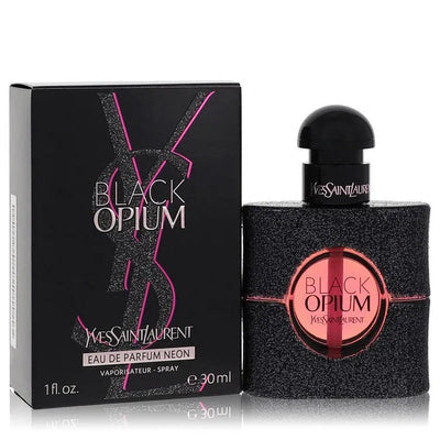 An image displaying Black Opium Neon by Yves Saint Laurent Eau De Parfum Spray 1.0 oz for Women by Yves Saint Laurent