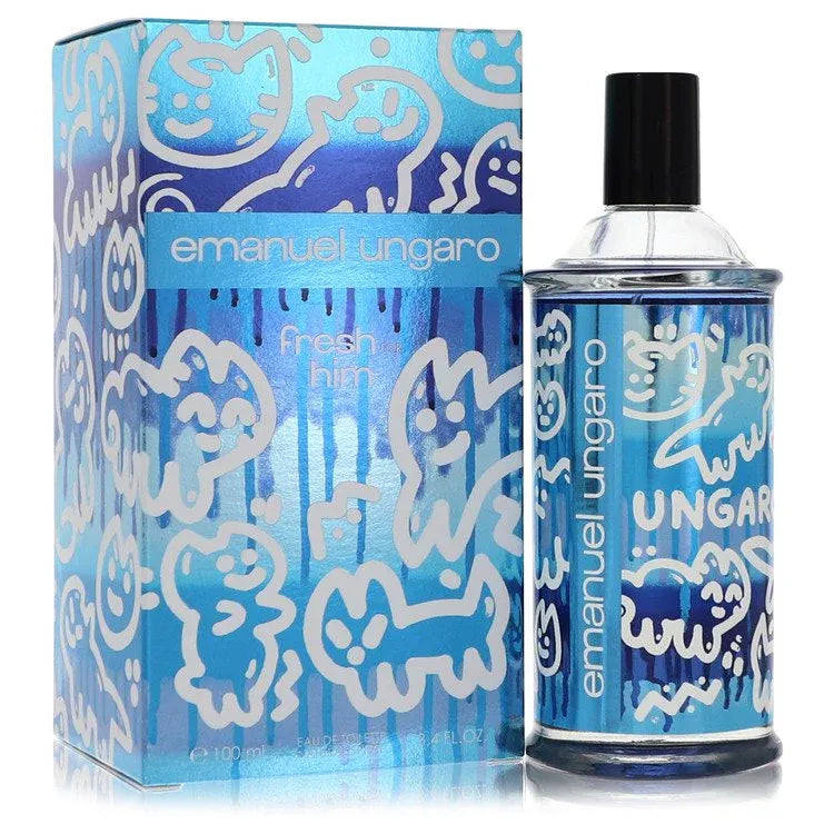 An image displaying Emanuel Ungaro Fresh For Him by Ungaro Eau De Toilette Spray 3.4 oz for Men by Ungaro