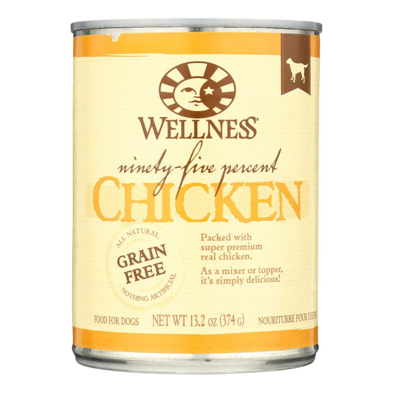 An image displaying Wellness Dog Canned Food - 95% Chicken - Case Of 12 - 13.2 Ounce. by Wellness Pet Products