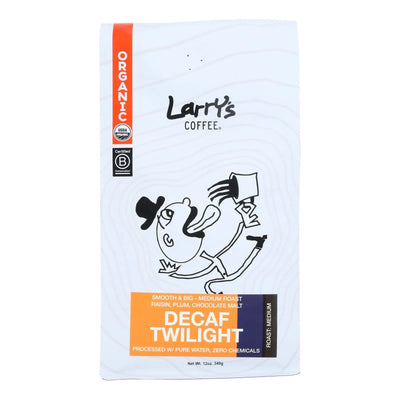 An image displaying Larry's Coffee Decaf Twilight Coffee Beans - Case Of 6 - 12 Ounce by Larry's Coffee
