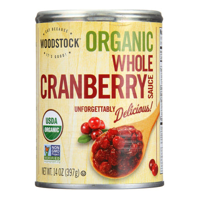 An image displaying Woodstock - Organic Cranberry Sauce - Whole - Case Of 12 - 14 Ounce by Woodstock