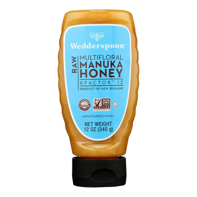 An image displaying Wedderspoon - Honey Manuka Kfactor - Case Of 6 - 12 Ounce by Wedderspoon