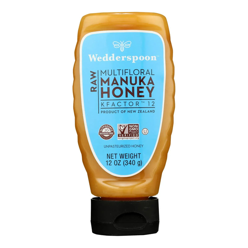 An image displaying Wedderspoon - Honey Manuka Kfactor - Case Of 6 - 12 Ounce by Wedderspoon