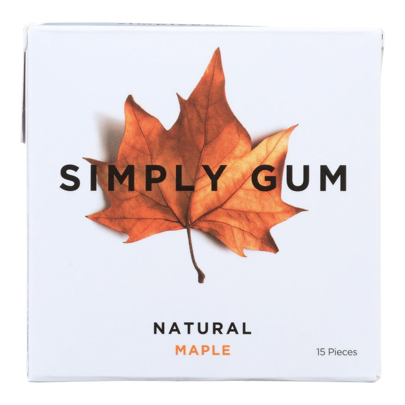 An image displaying Simply Gum All Natural Gum - Maple - Case Of 12 - 15 Count by Simply Gum