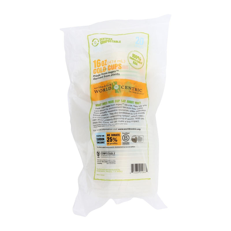World Centric Compostable Clear - Case Of 12 - 16 Ounce