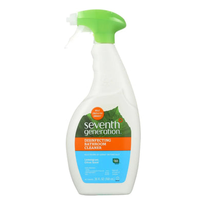 An image displaying Seventh Generation Disinfecting Bathroom Cleaner - Lemongrass Thyme - Case Of 8 - 26 Ounce by Seventh Generation