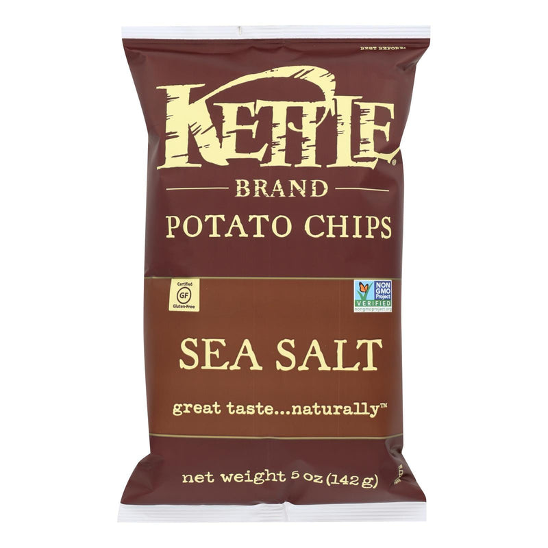 Kettle Brand Potato Chips - Sea Salt - Case Of 15 - 5 Ounce