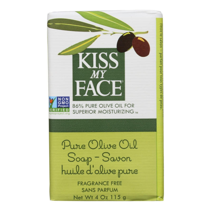 Kiss My Face Bar Soap Pure Olive Oil Fragrance Free - 4 Ounce