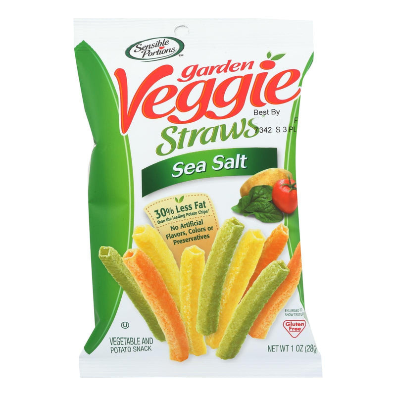 Sensible Portions Garden Veggie Straws - Sea Salt - Case Of 24 - 1 Ounce