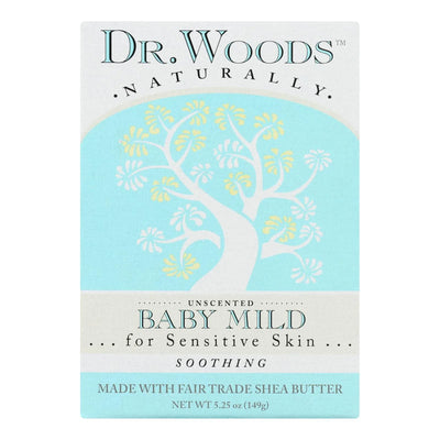 An image displaying Dr. Woods Bar Soap Baby Mild Unscented - 5.25 Ounce by Dr. Woods