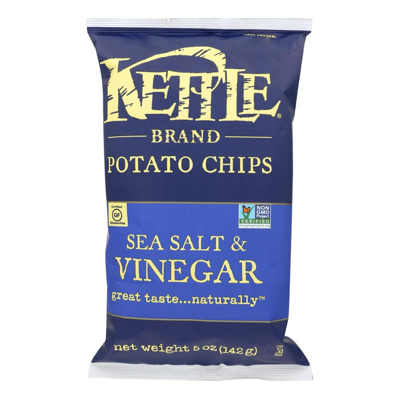 Kettle Brand Potato Chips - Sea Salt And Vinegar - Case Of 15 - 5 Ounce