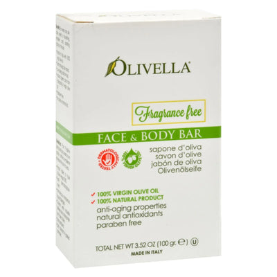 An image displaying Olivella Fragrance Free Face And Body Bar - 3.52 Ounce by Olivella