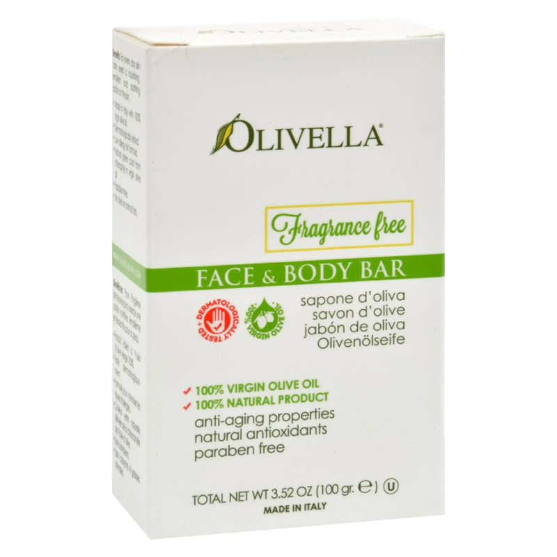 An image displaying Olivella Fragrance Free Face And Body Bar - 3.52 Ounce by Olivella