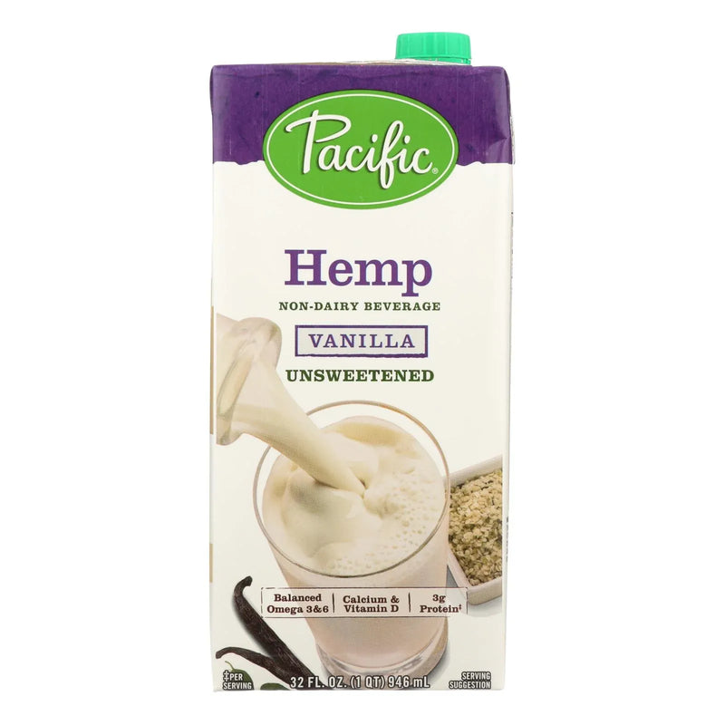 An image displaying Pacific Natural Foods Hemp Vanilla - Unsweetened - Case Of 12 - 32 Fl Ounce. by Pacific Natural Foods