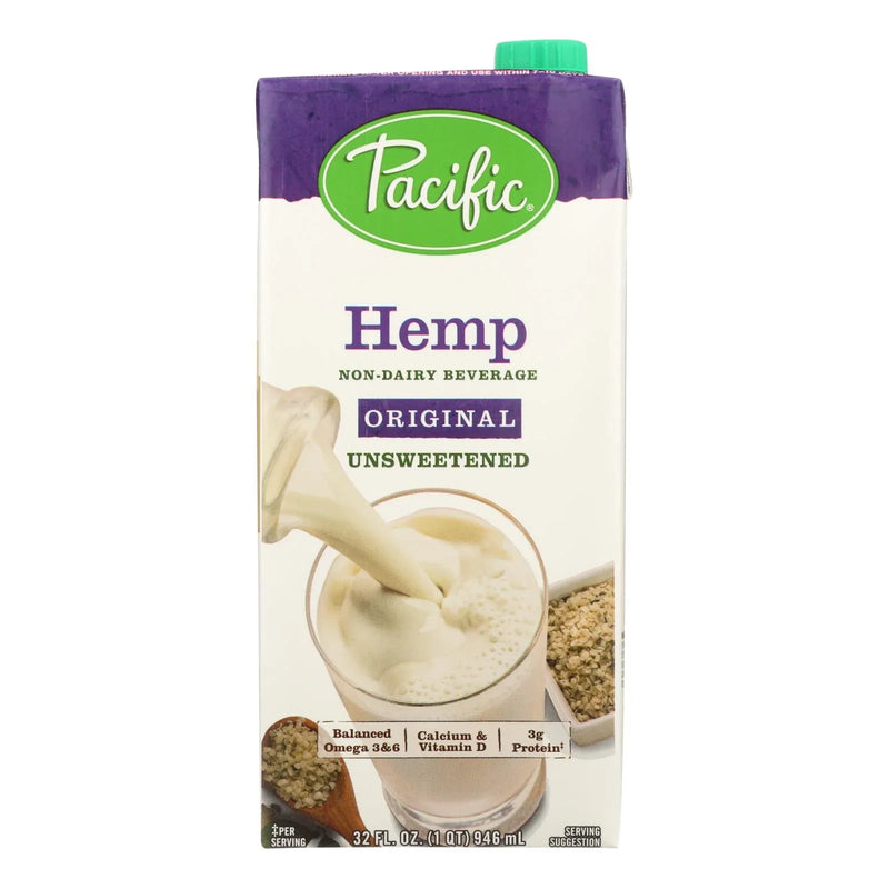 An image displaying Pacific Natural Foods Hemp Original - Unsweetened - Case Of 12 - 32 Fl Ounce. by Pacific Natural Foods