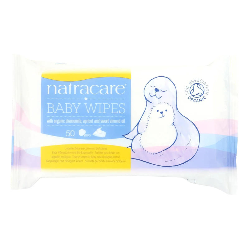 An image displaying Natracare Organic Cotton Baby Wipes - 50 Pack by Natracare