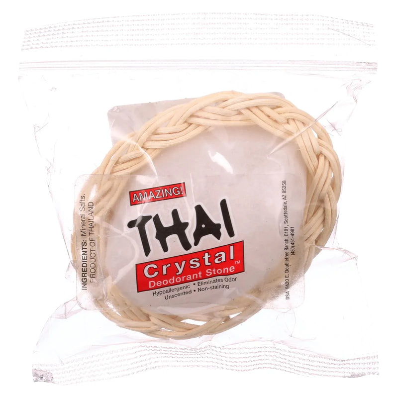 An image displaying Thai Deodorant Stone Thai Crystal Deodorant Soap In Basket - 1 Bar by Thai Deodorant Stone
