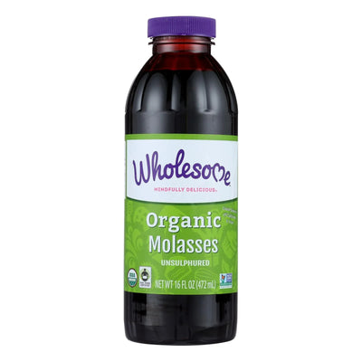 An image displaying Wholesome Sweeteners Molasses - Organic - Blackstrap - Unsulphured - 16 Ounce - Case Of 12 by Wholesome Sweeteners