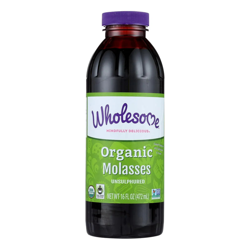 An image displaying Wholesome Sweeteners Molasses - Organic - Blackstrap - Unsulphured - 16 Ounce - Case Of 12 by Wholesome Sweeteners