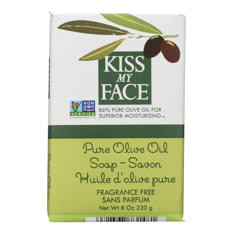 Kiss My Face Bar Soap Pure Olive Oil Fragrance Free - 8 Ounce