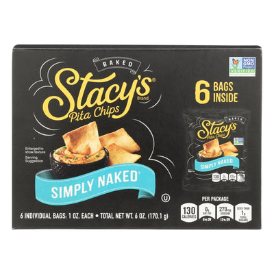 An image displaying Stacey's Pita Chips - Simply Naked - 1 Ounce - Case Of 72 by Stacy's Pita Chips