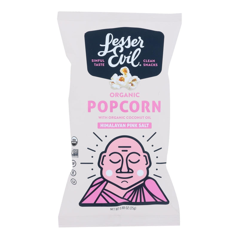 Lesser Evil Popcorn - Organic - Himalayan Pink - .88 Ounce - Case Of 18