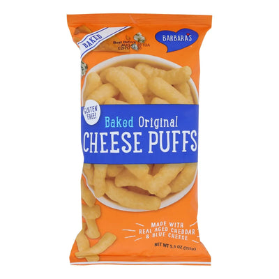 An image displaying Barbara's Bakery - Baked Original Cheese Puffs - Case Of 12 - 5.5 Ounce by Barbara's Bakery