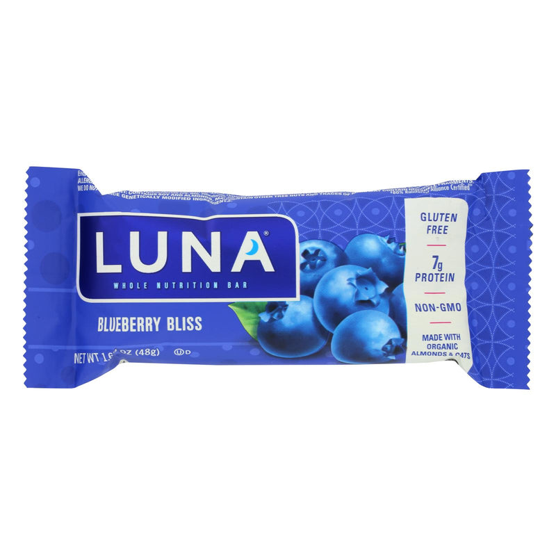 An image displaying Clif Bar Luna Bar - Organic Blueberry Bliss - Case Of 15 - 1.69 Oz by Clif Bar