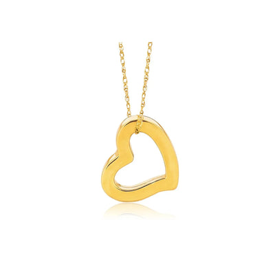An image displaying 14k Yellow Gold Heart Pendant by Orca Market