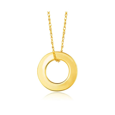 An image displaying 14k Yellow Gold Circle Pendant by Orca Market