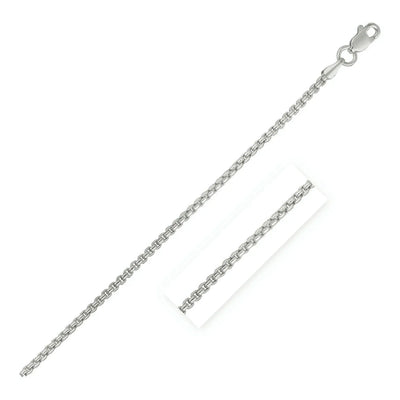 An image displaying 14k White Gold Round Box Chain 1.35 mm by Orca Market