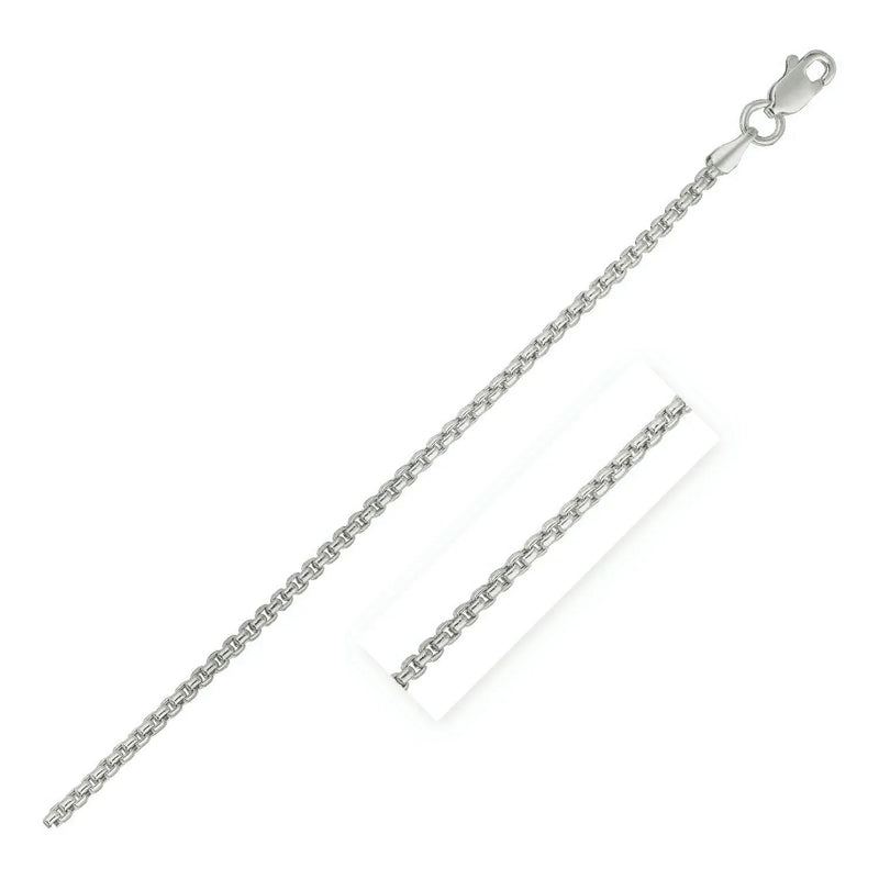 An image displaying 14k White Gold Round Box Chain 1.35 mm by Orca Market