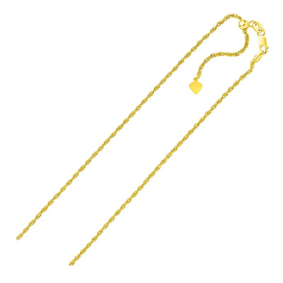 An image displaying Sterling Silver in Yellow Finish 1.5mm Adjustable Rope Chain by Orca Market