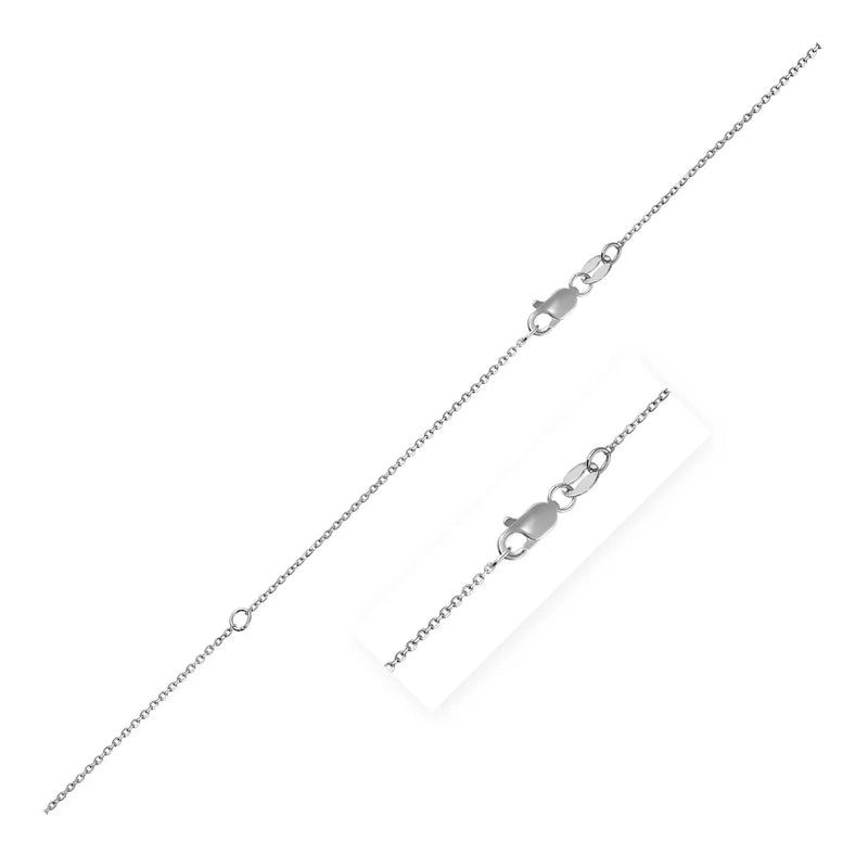 An image displaying Extendable Cable Chain in 14k White Gold (0.8mm) by Orca Market