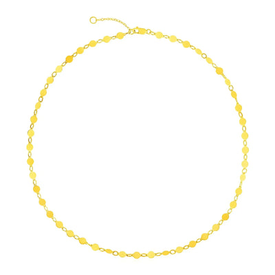 An image displaying 14k Yellow Gold Necklace with Polished Circles by Orca Market