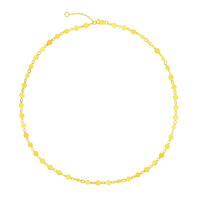 An image displaying 14k Yellow Gold Necklace with Polished Circles by Orca Market