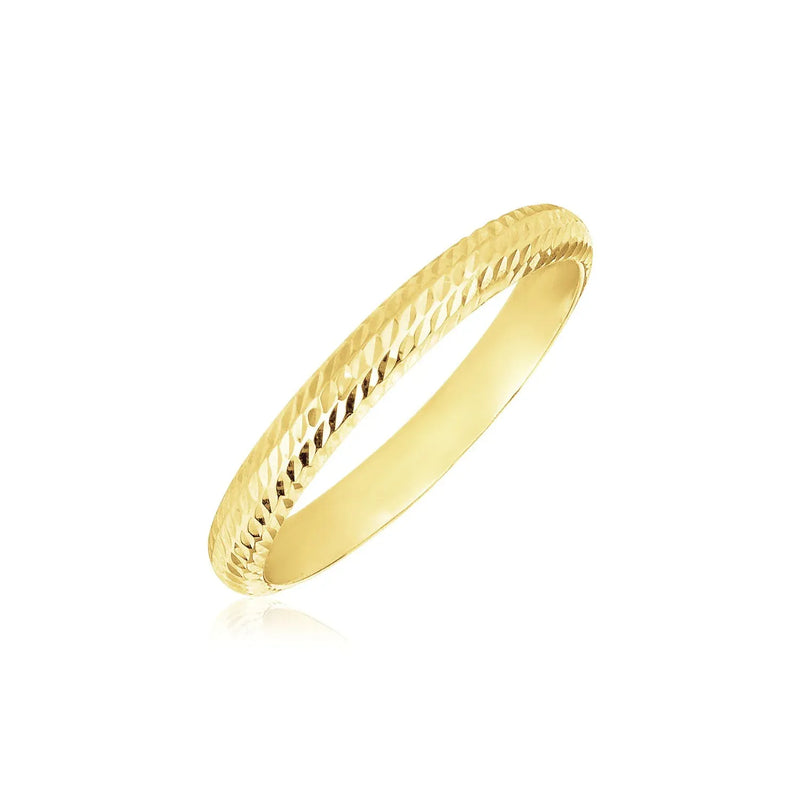 An image displaying 14k Yellow Gold Textured Comfort Fit Wedding Band by Orca Market