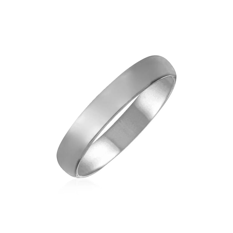 An image displaying 14k White Gold Comfort Fit Wedding Band by Orca Market
